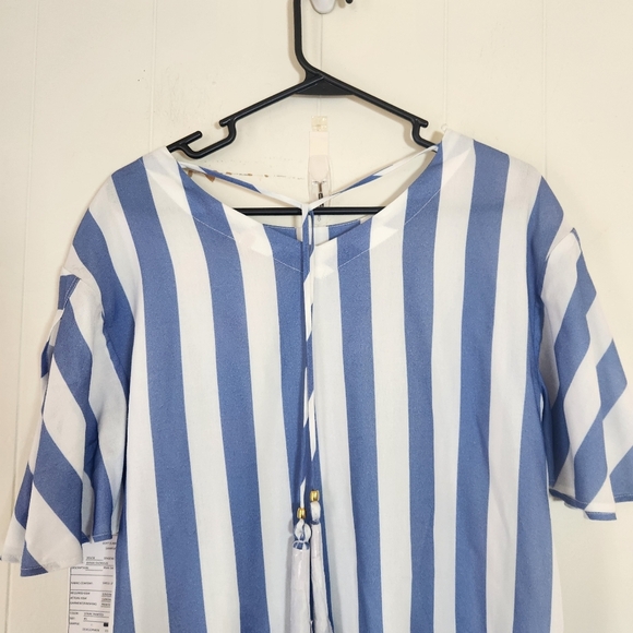 Soft Surroundings Main Sail Tunic Blue White Striped Photo Shoot Sample Petite S - Picture 7 of 16
